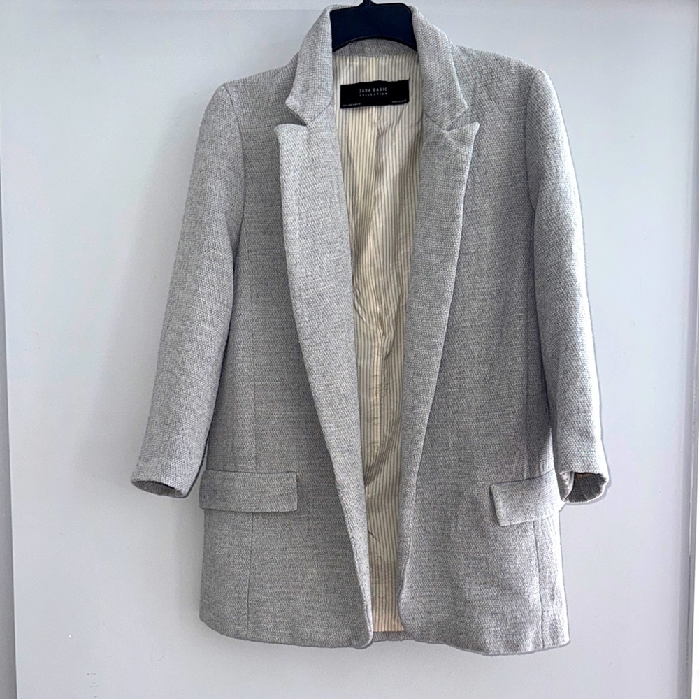 Zara Basic Gray Women's Blazer Coat